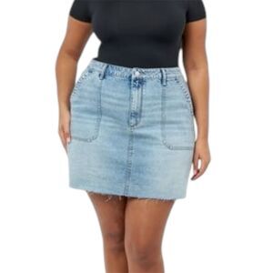 Edited by Remi Bader Women's Utility Mini Skirt Size 16 Light Wash